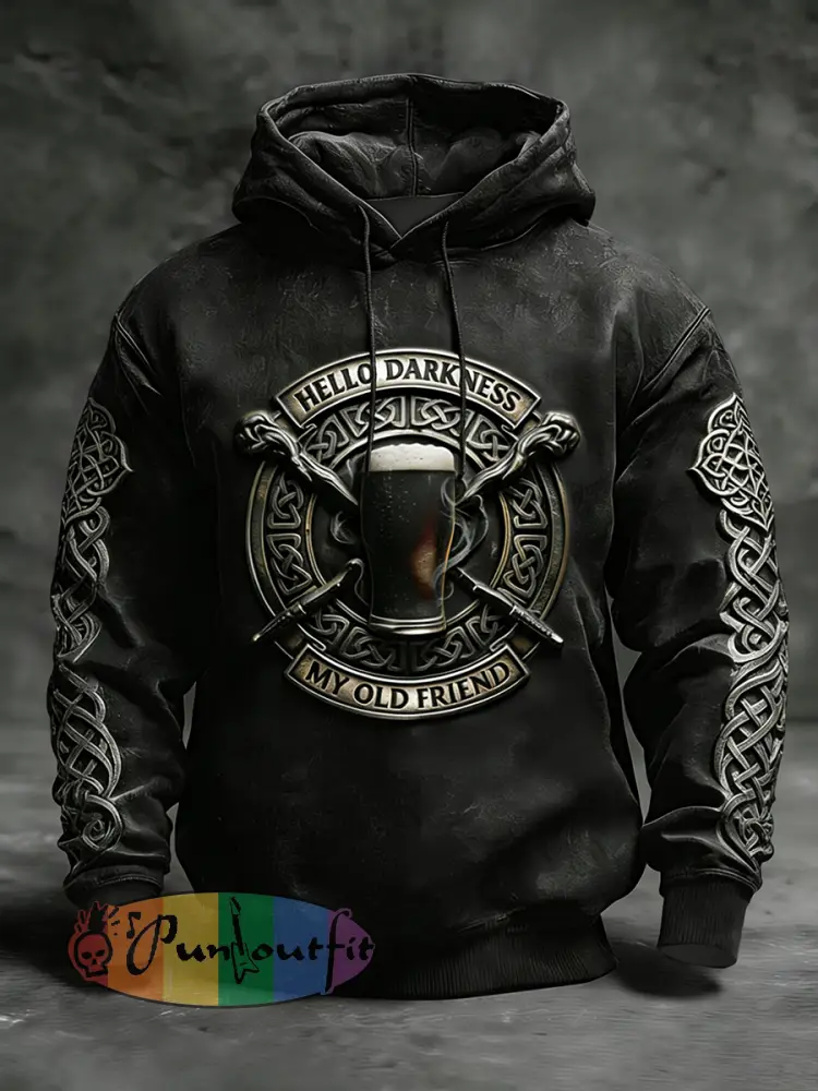 Men’s Hello Darkness My Old Friend Print Hoodie