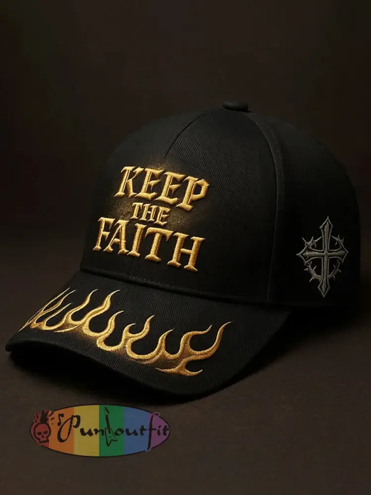 Unisex Keep The Faith Print Hat - As picture · ONE