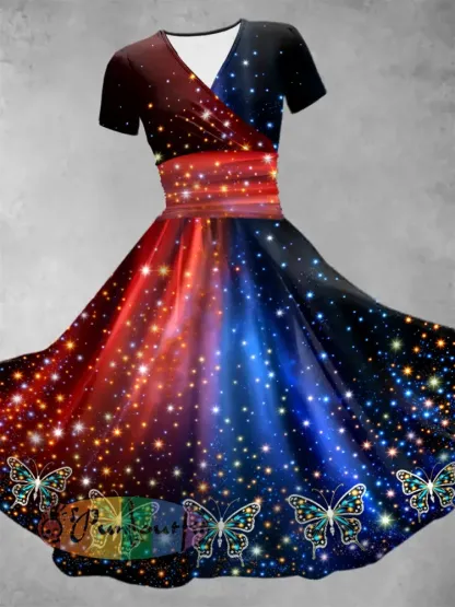 Women’s Patriotic Butterfly Print Dress