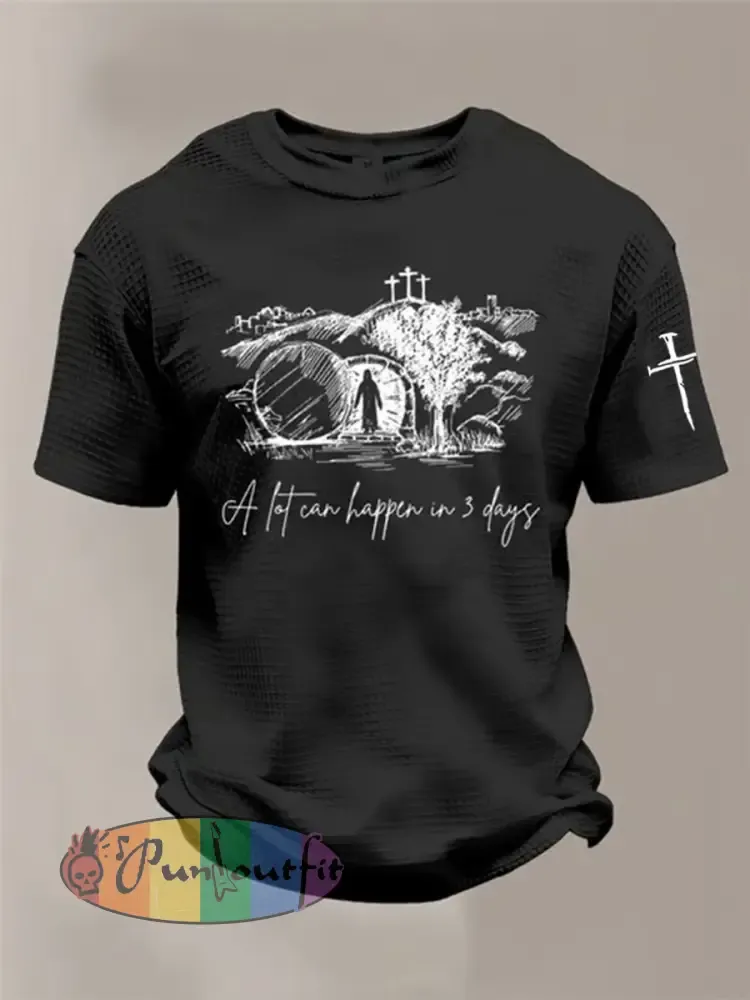 Men’s A Lot Can Happen In 3 Days Waffle Short Sleeve