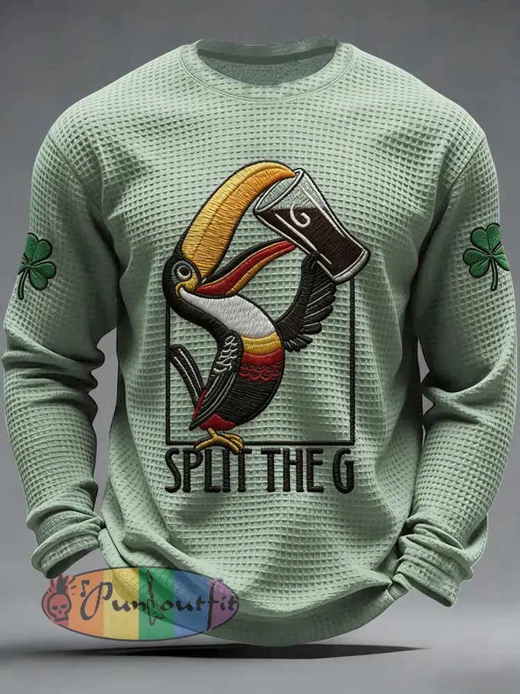 Men’s St. Patrick’s Day Waffle Long Sleeve T-Shirt