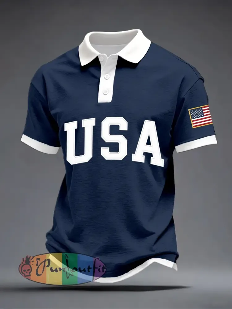 Men’s USA Pattern Polo Shirt