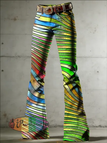 Women’s Psychedelic Art Print Flared Trousers