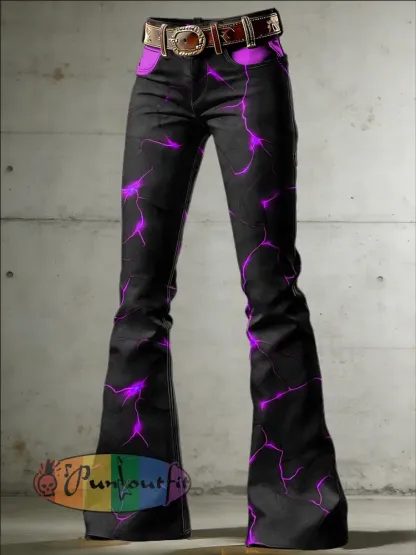 Women’s Psychedelic Art Print Flared Trousers