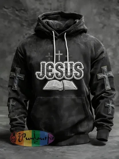 Men’s Jesus Oversized Drop-Shoulder Hoodie With Pockets