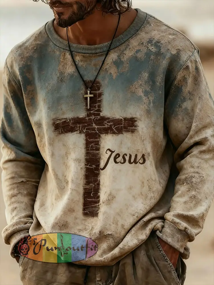 Men’s Jesus Cross Crew Neck Sweatshirt