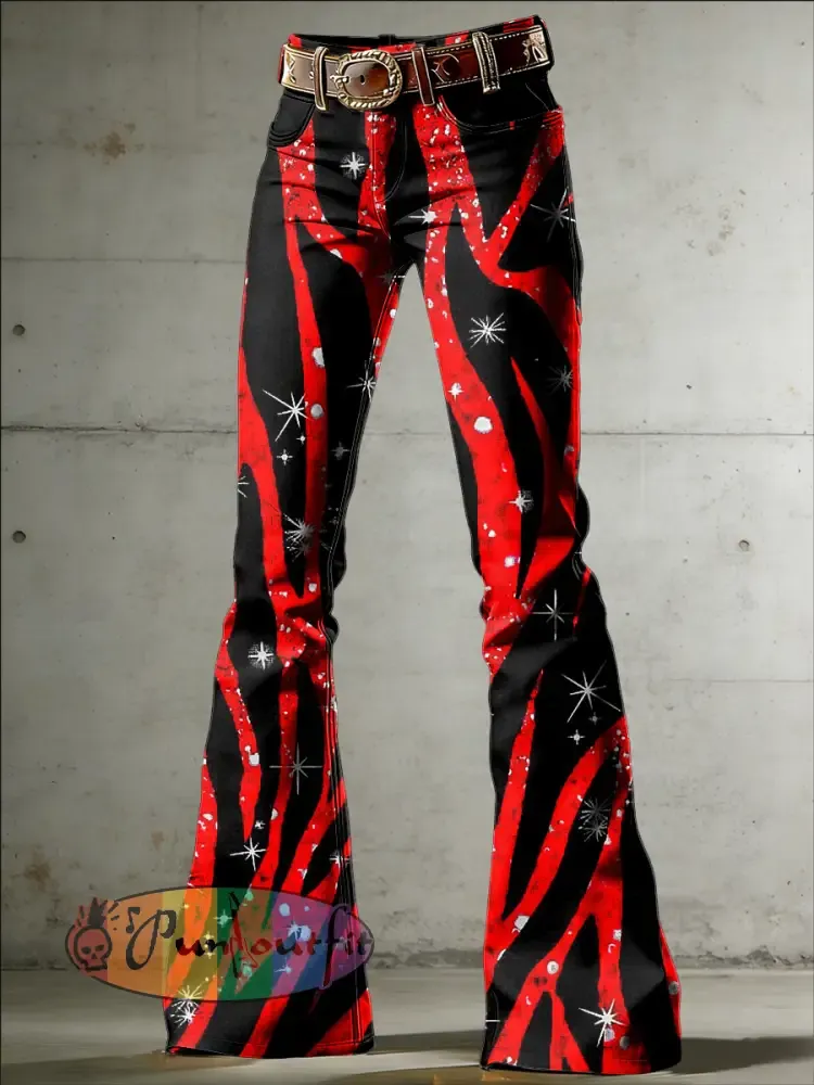 Women’s Psychedelic Art Print Flared Trousers