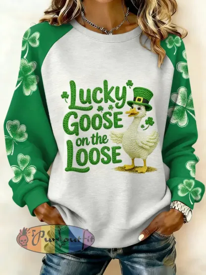 Women’s Vintage St. Patrick’s Day Printed Sweatshirt