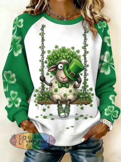Women’s Vintage St. Patrick’s Day Printed Sweatshirt
