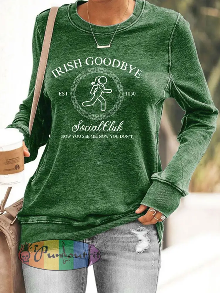Women’s Irish Goodbye Printed Casual Sweatshirt