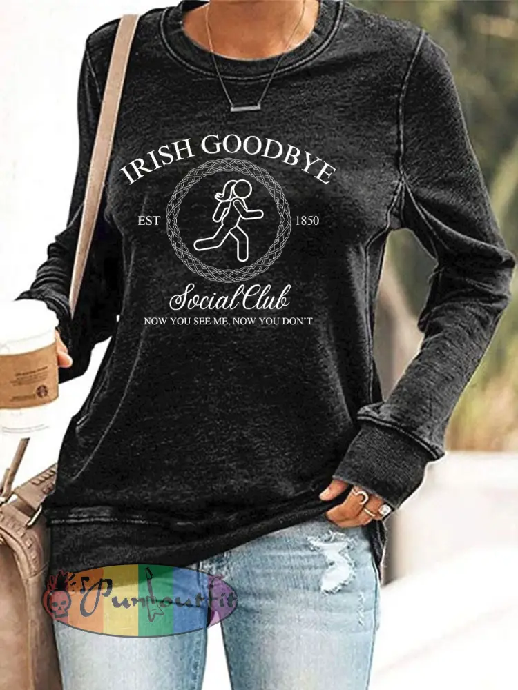 Women’s Irish Goodbye Printed Casual Sweatshirt