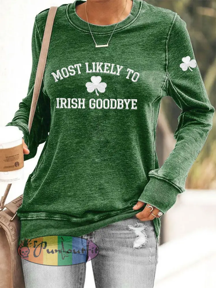 Women’s Irish Goodbye Printed Casual Sweatshirt
