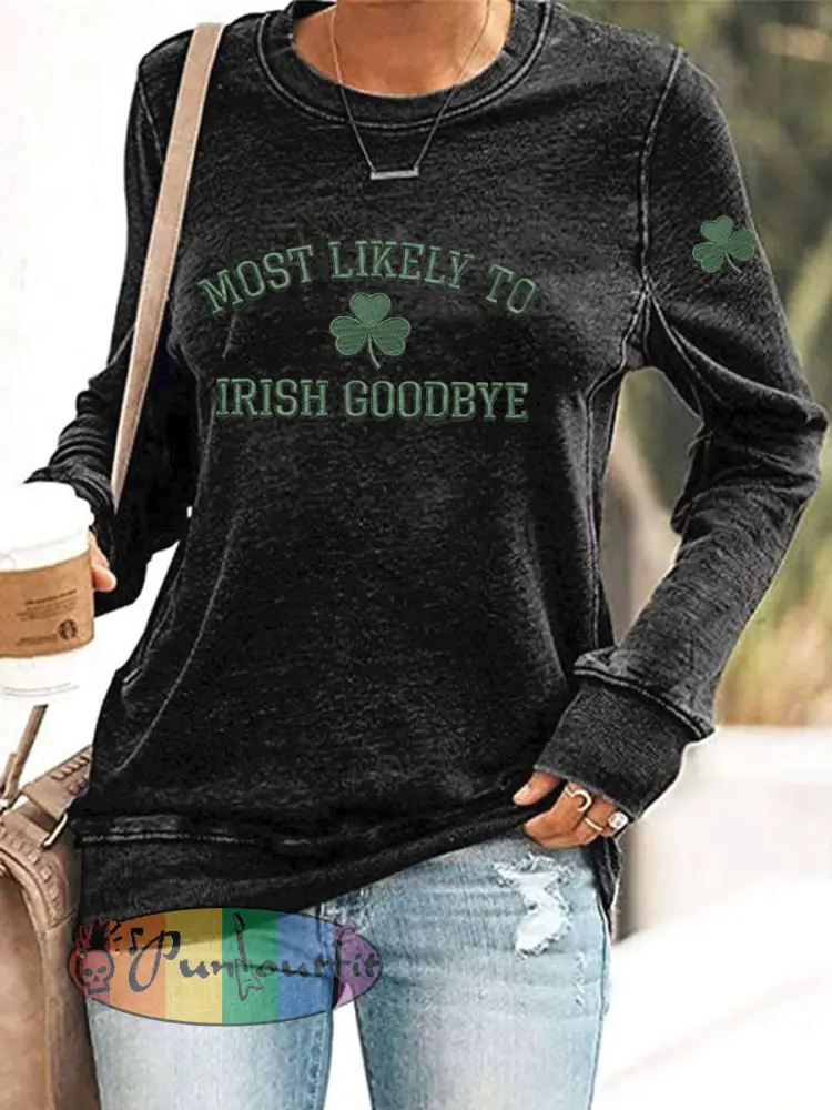 Women’s Irish Goodbye Printed Casual Sweatshirt