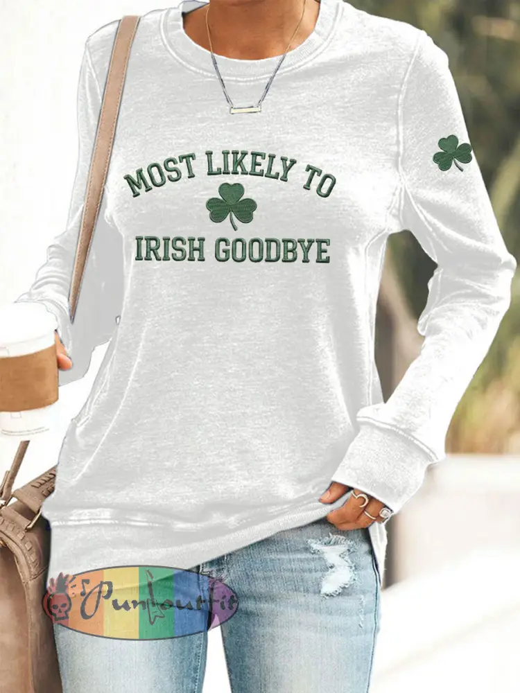 Women’s Irish Goodbye Printed Casual Sweatshirt