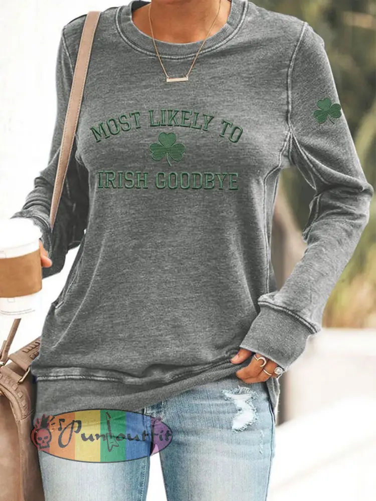 Women’s Irish Goodbye Printed Casual Sweatshirt