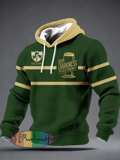 Men’s Hello Darkness My Old Friend Checkered Cotton Hoodie