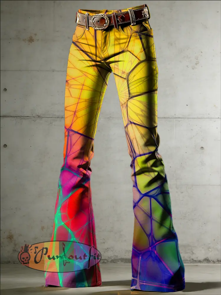 Women’s Psychedelic Art Print Flared Trousers