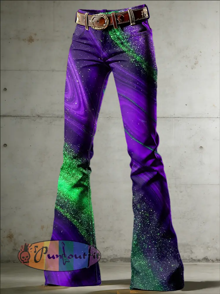 Women’s Psychedelic Art Print Flared Trousers