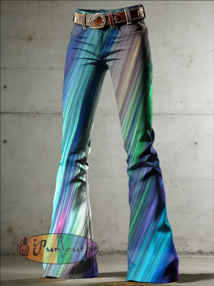 Women’s Psychedelic Art Print Flared Trousers