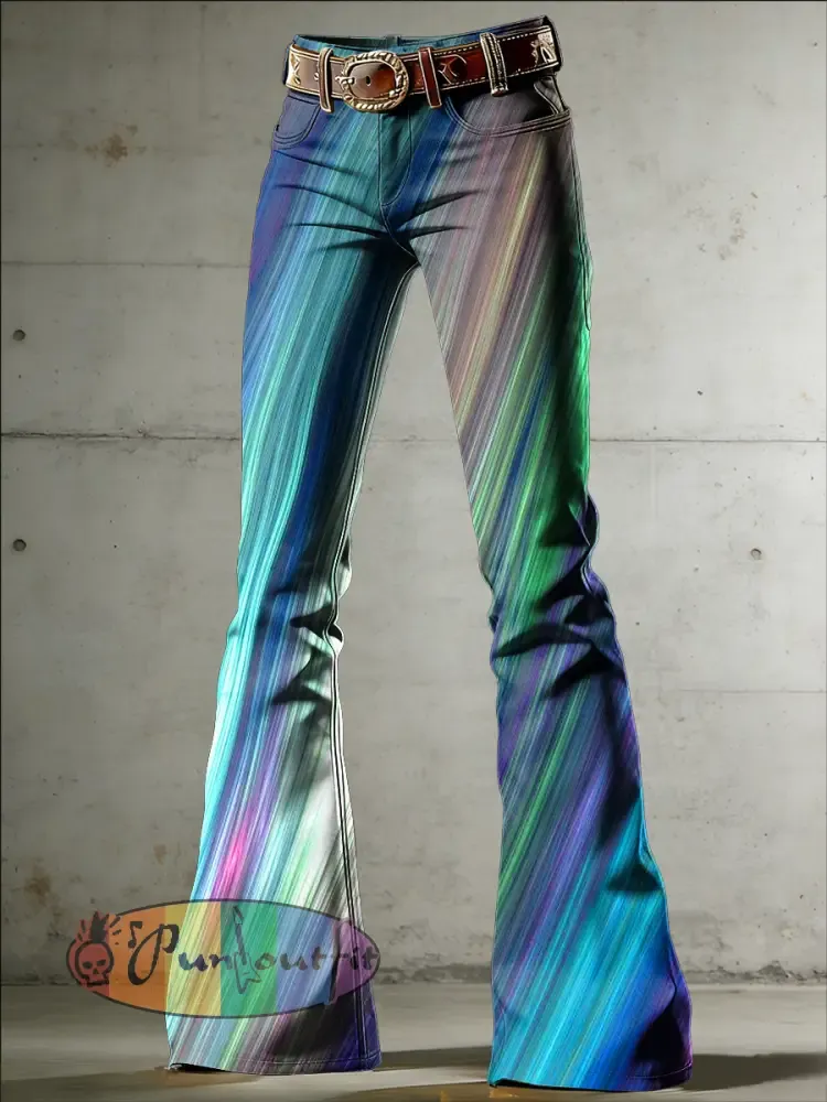Women’s Psychedelic Art Print Flared Trousers