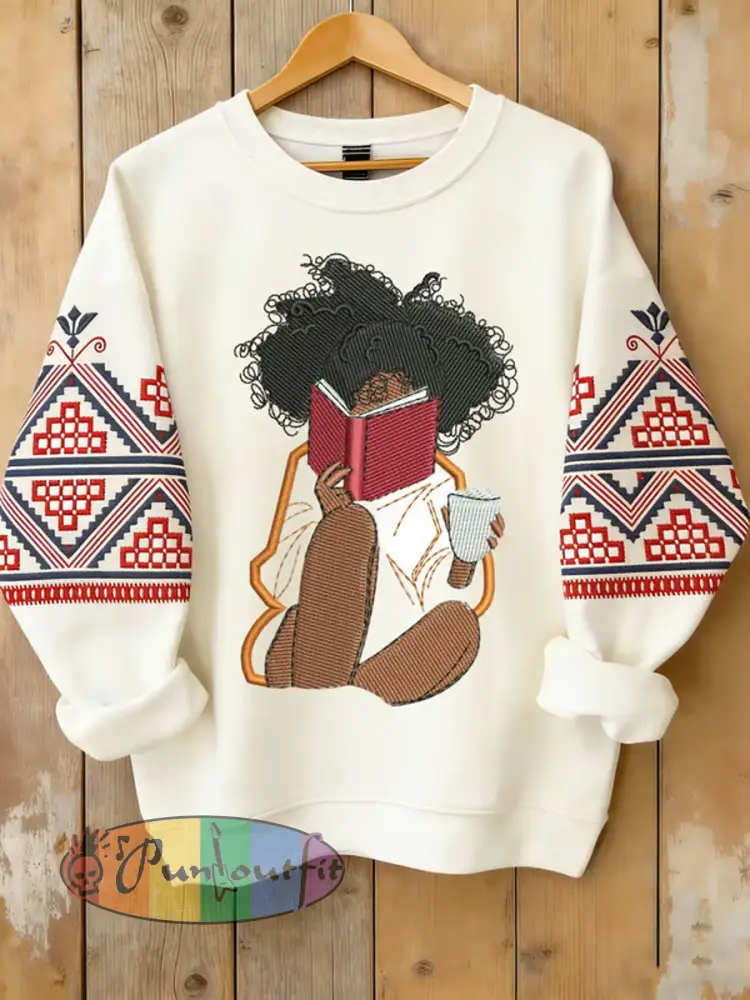 Women’s African American Inspirational Crewneck Regular Sweatshirt