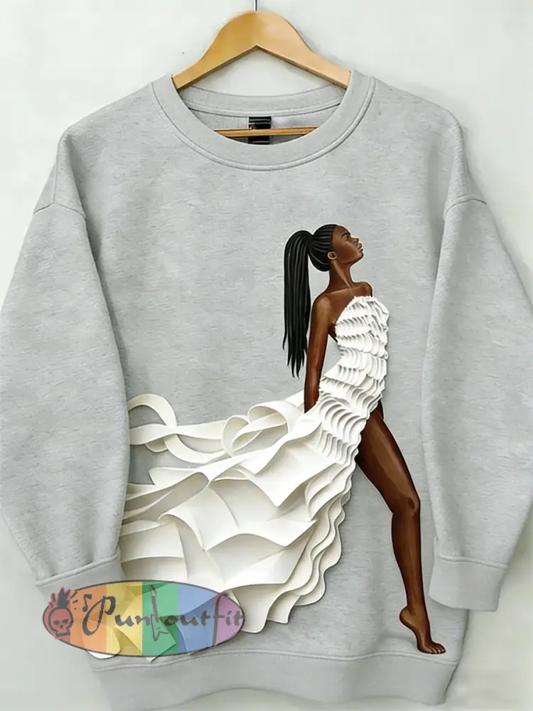 Women’s African American Inspirational Crewneck Regular Sweatshirt