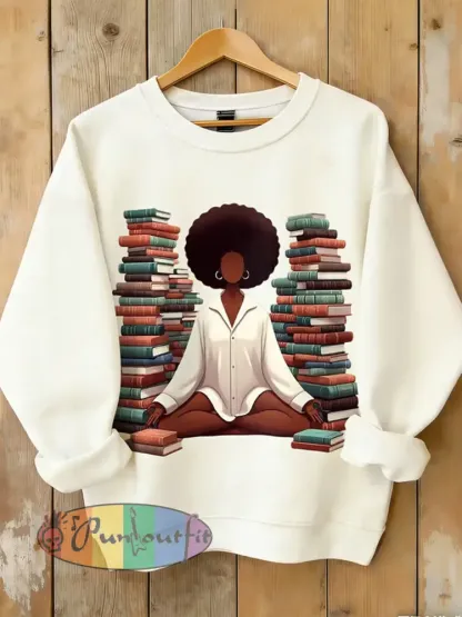Women’s African American Inspirational Crewneck Regular Sweatshirt