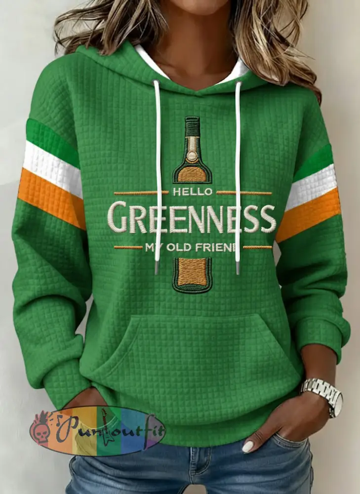 Women’s Hello Greenness My Old Friend Irish Jameson Whiskey Printed Hoodie