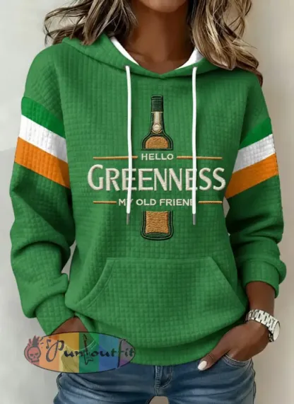 Women’s Hello Greenness My Old Friend Irish Jameson Whiskey Printed Hoodie