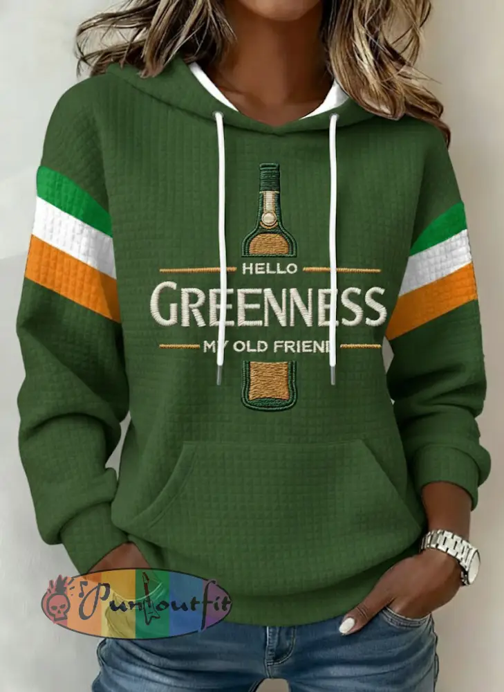 Women’s Hello Greenness My Old Friend Irish Jameson Whiskey Printed Hoodie