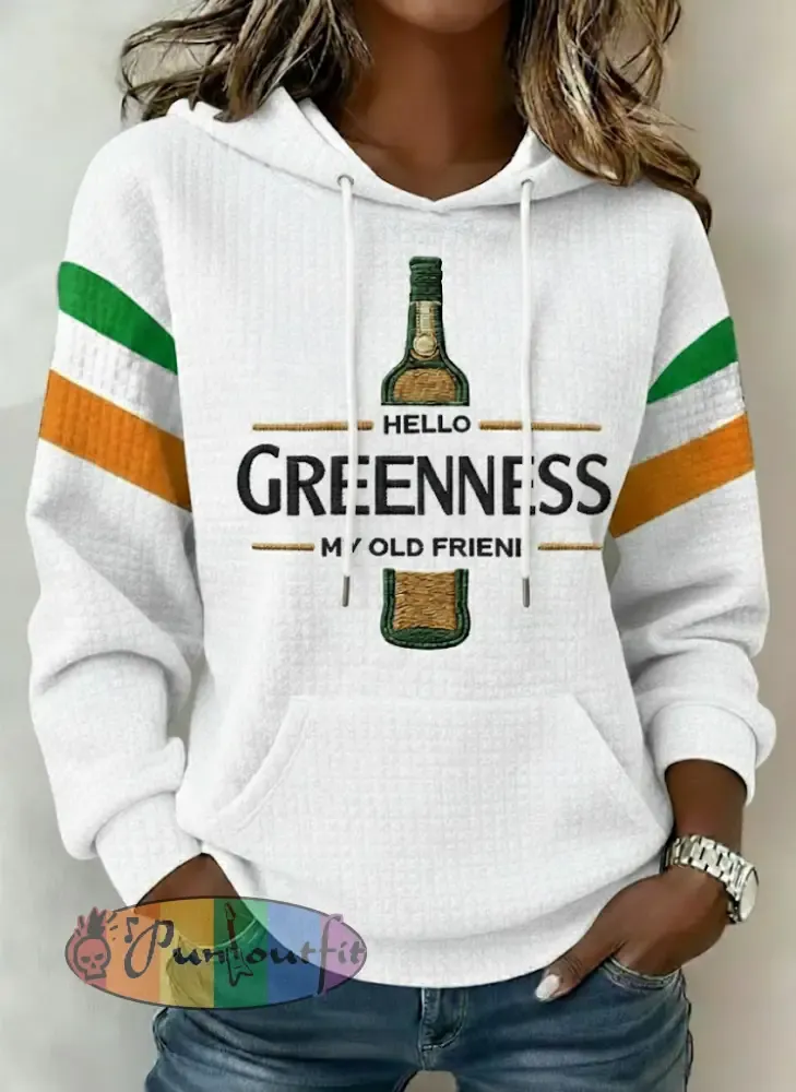 Women’s Hello Greenness My Old Friend Irish Jameson Whiskey Printed Hoodie