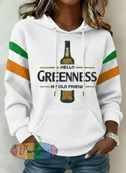 Women’s Hello Greenness My Old Friend Irish Jameson Whiskey Printed Hoodie