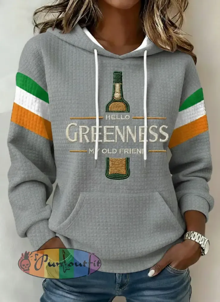 Women’s Hello Greenness My Old Friend Irish Jameson Whiskey Printed Hoodie