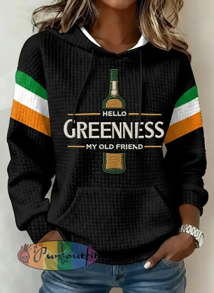 Women’s Hello Greenness My Old Friend Irish Jameson Whiskey Printed Hoodie
