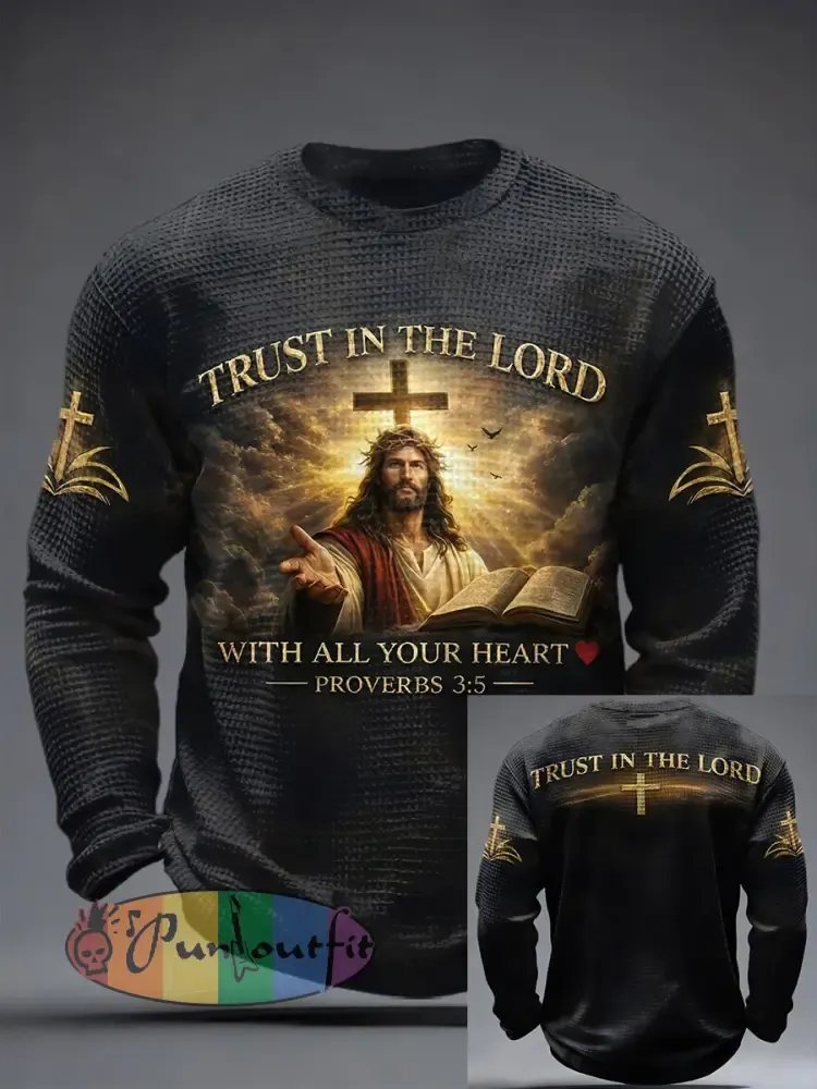 Men’s ’trust in the lord with all your heart’ Waffle Knit T-Shirts