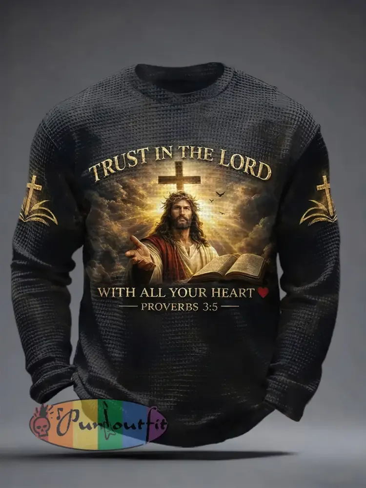 Men’s ’trust in the lord with all your heart’ Waffle Knit T-Shirts