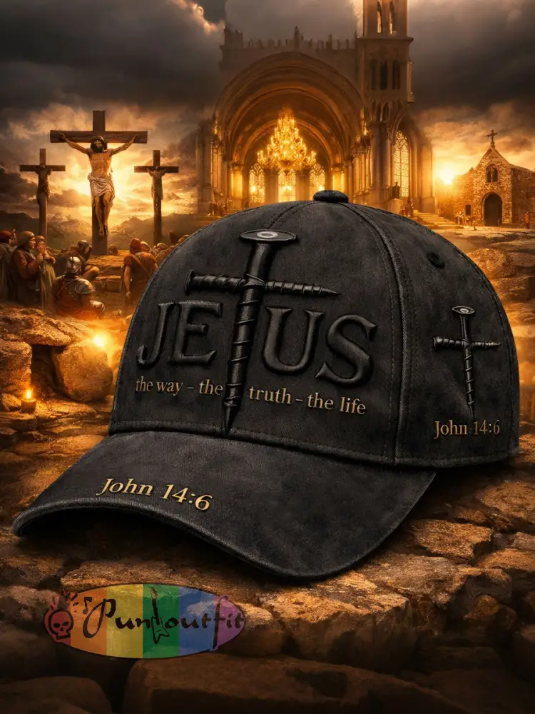 ’the way the truth the life’ Nail Cross Unisex Hats - As picture · ONE