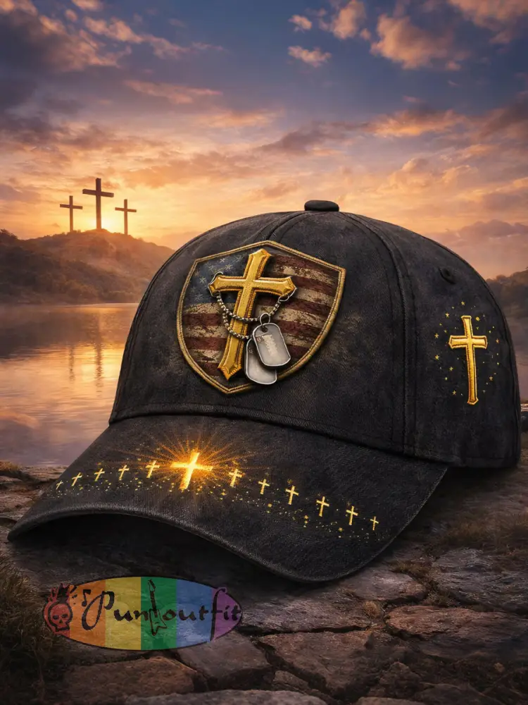 Christian Cross Flag Unisex Hats - As picture · ONE