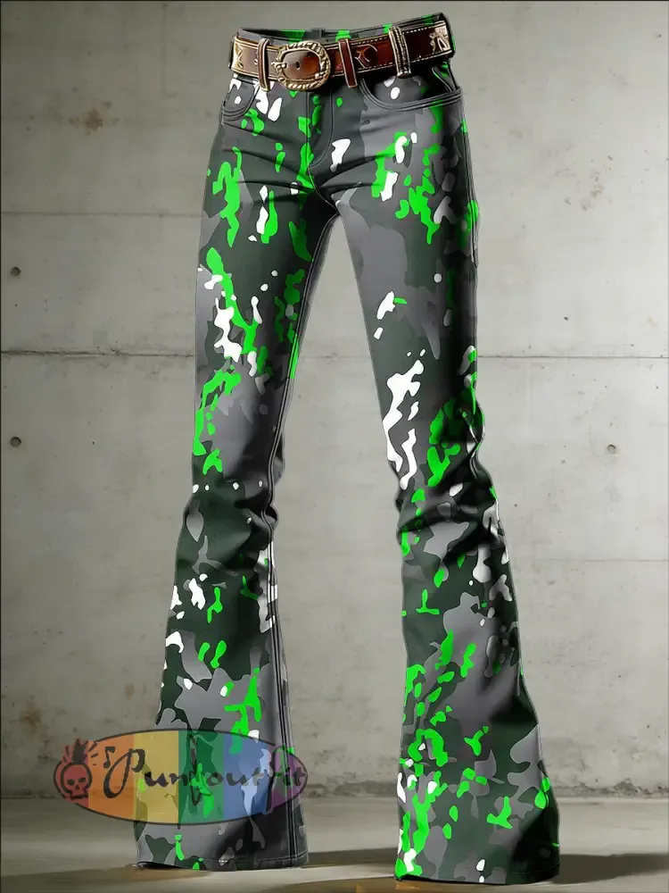 Women’s Psychedelic Art Print Flared Trousers