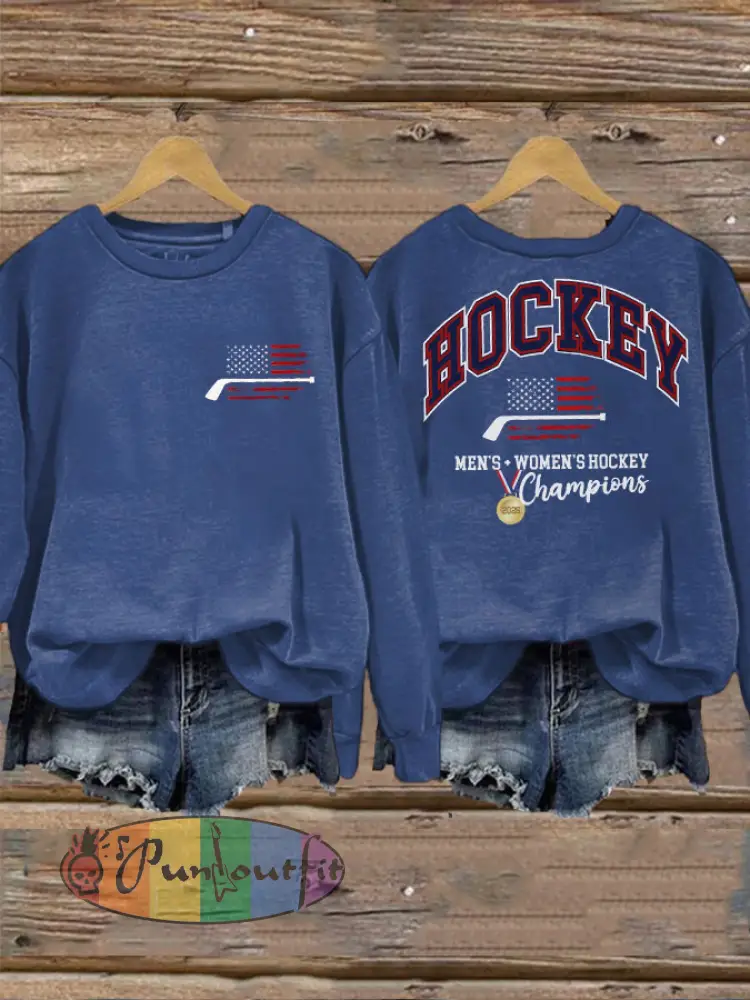Women’s Hockey Print Casual Sweatshirt