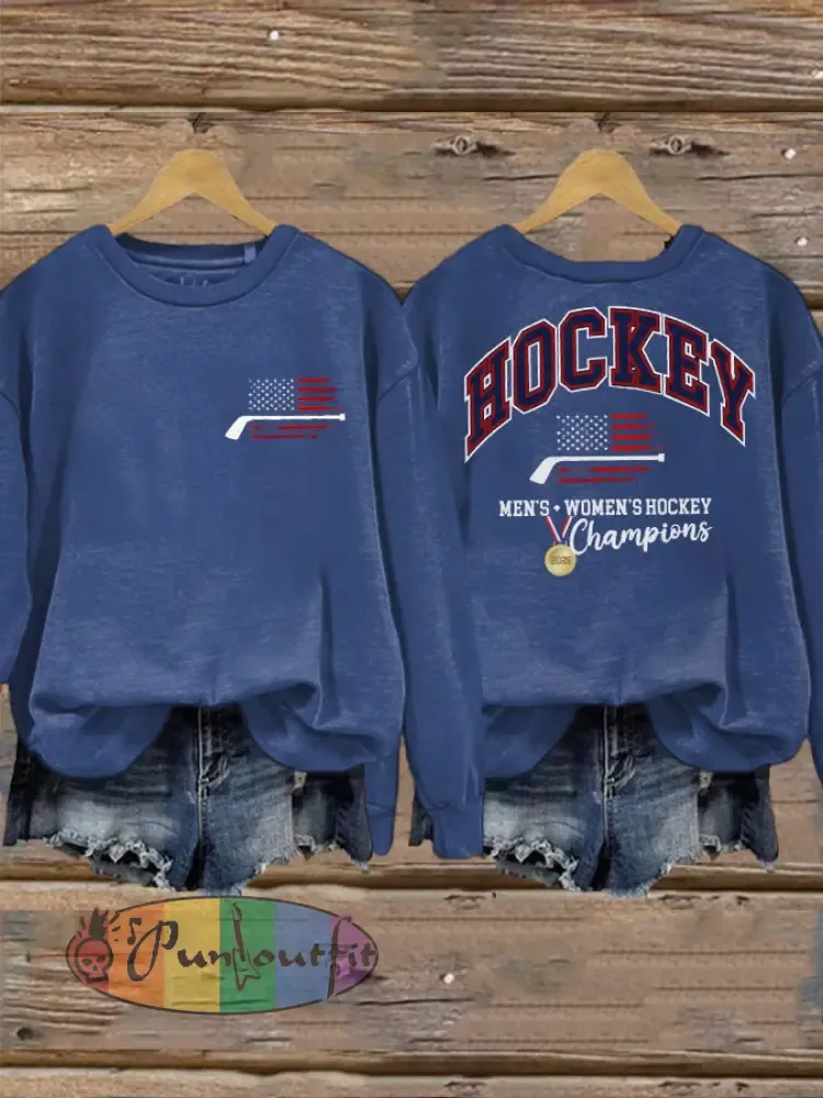Women’s Hockey Print Casual Sweatshirt