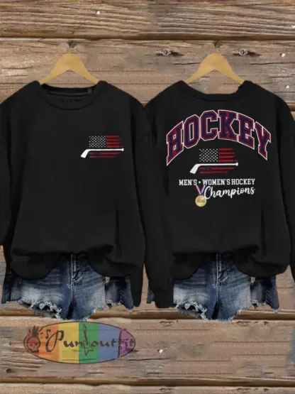 Women’s Hockey Print Casual Sweatshirt