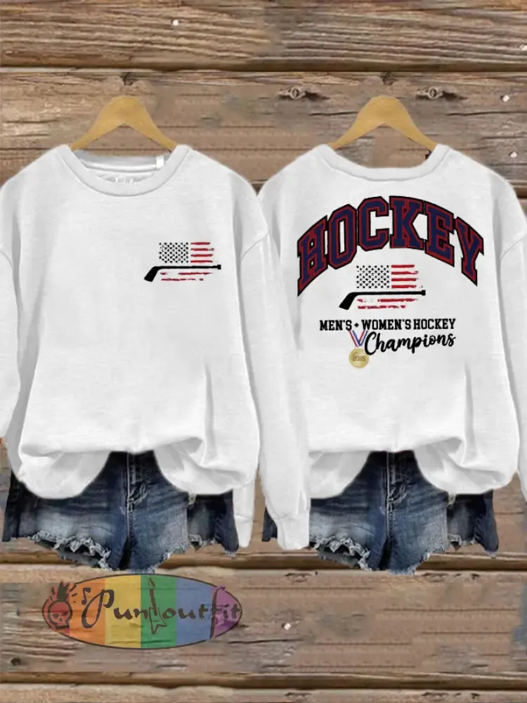Women’s Hockey Print Casual Sweatshirt