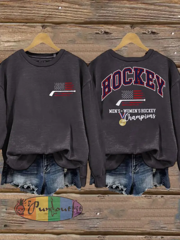 Women’s Hockey Print Casual Sweatshirt
