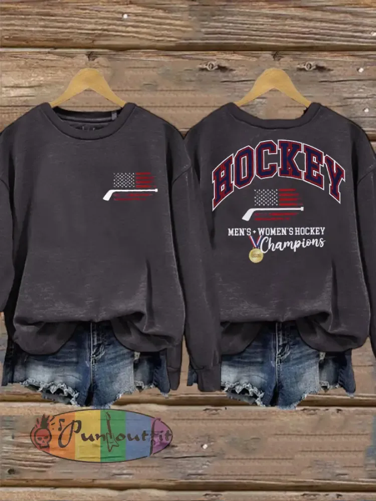 Women’s Hockey Print Casual Sweatshirt