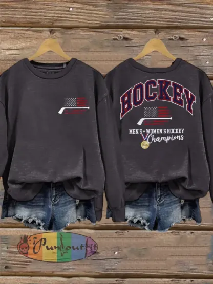 Women’s Hockey Print Casual Sweatshirt