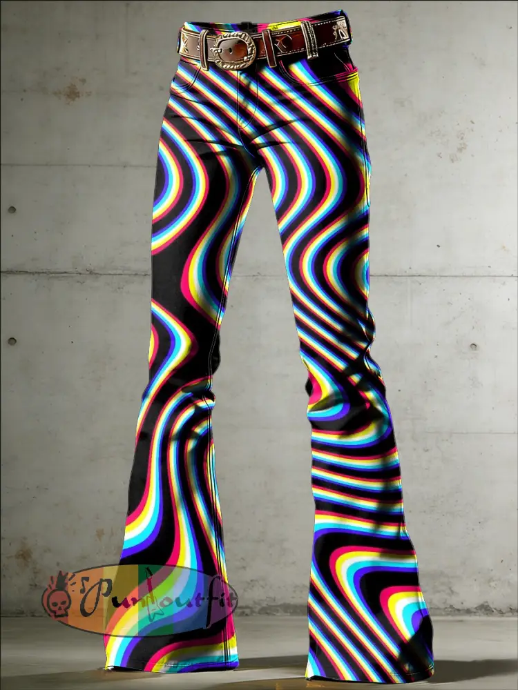 Women’s Psychedelic Art Print Flared Trousers