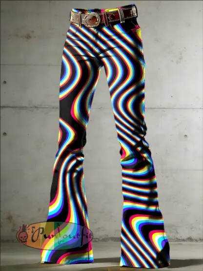 Women’s Psychedelic Art Print Flared Trousers
