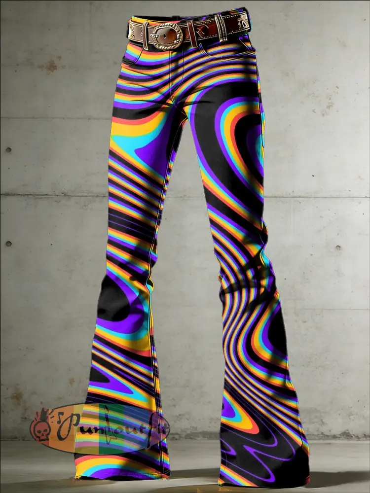 Women’s Psychedelic Art Print Flared Trousers