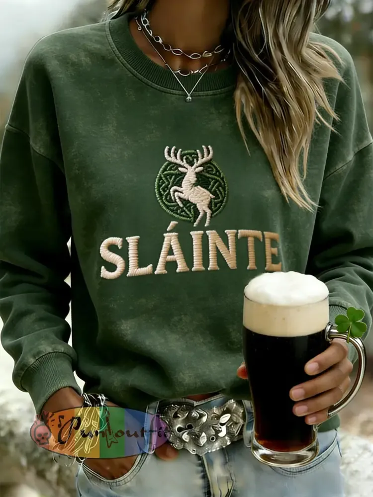 Women’s Retro St. Patrick’s Day Casual Long-Sleeve Sweatshirt